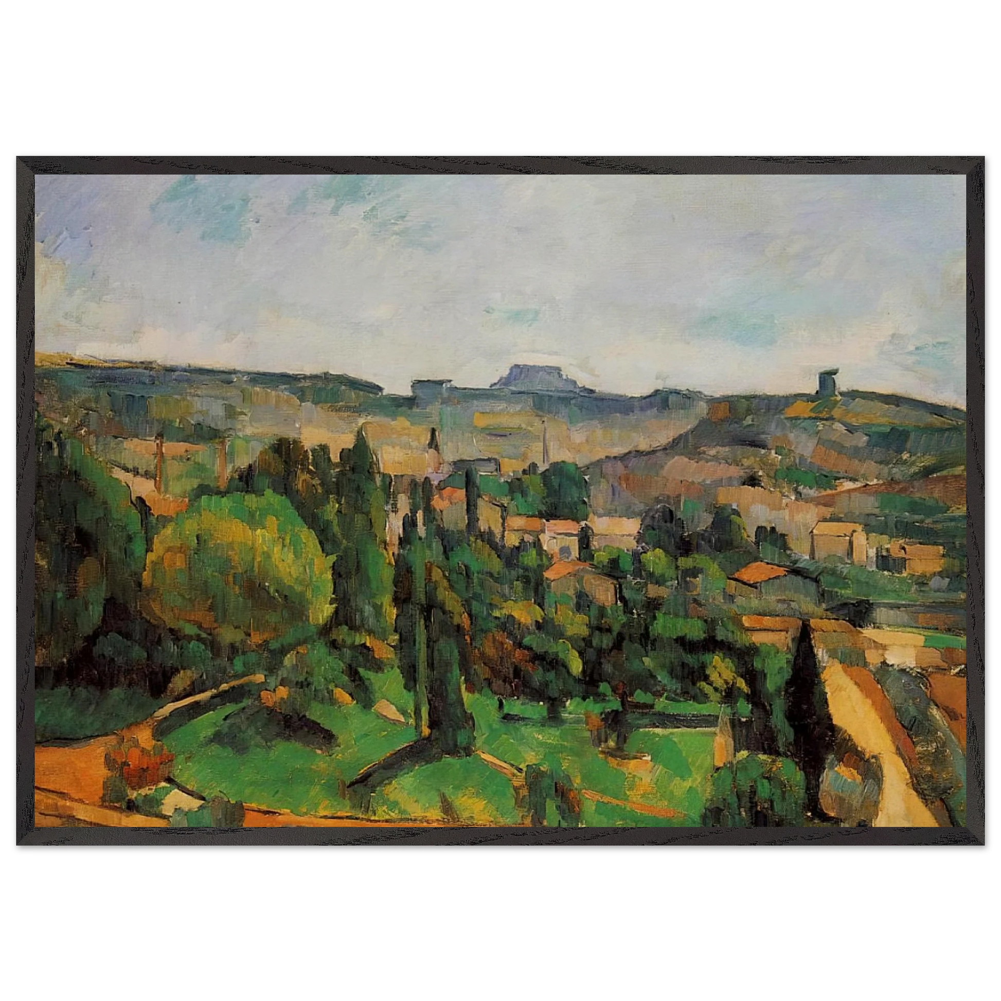 Ile de France Landscape - Paul Cezanne Framed Art Print – Black Wooden Frame - Default Title - -Framed Art Print