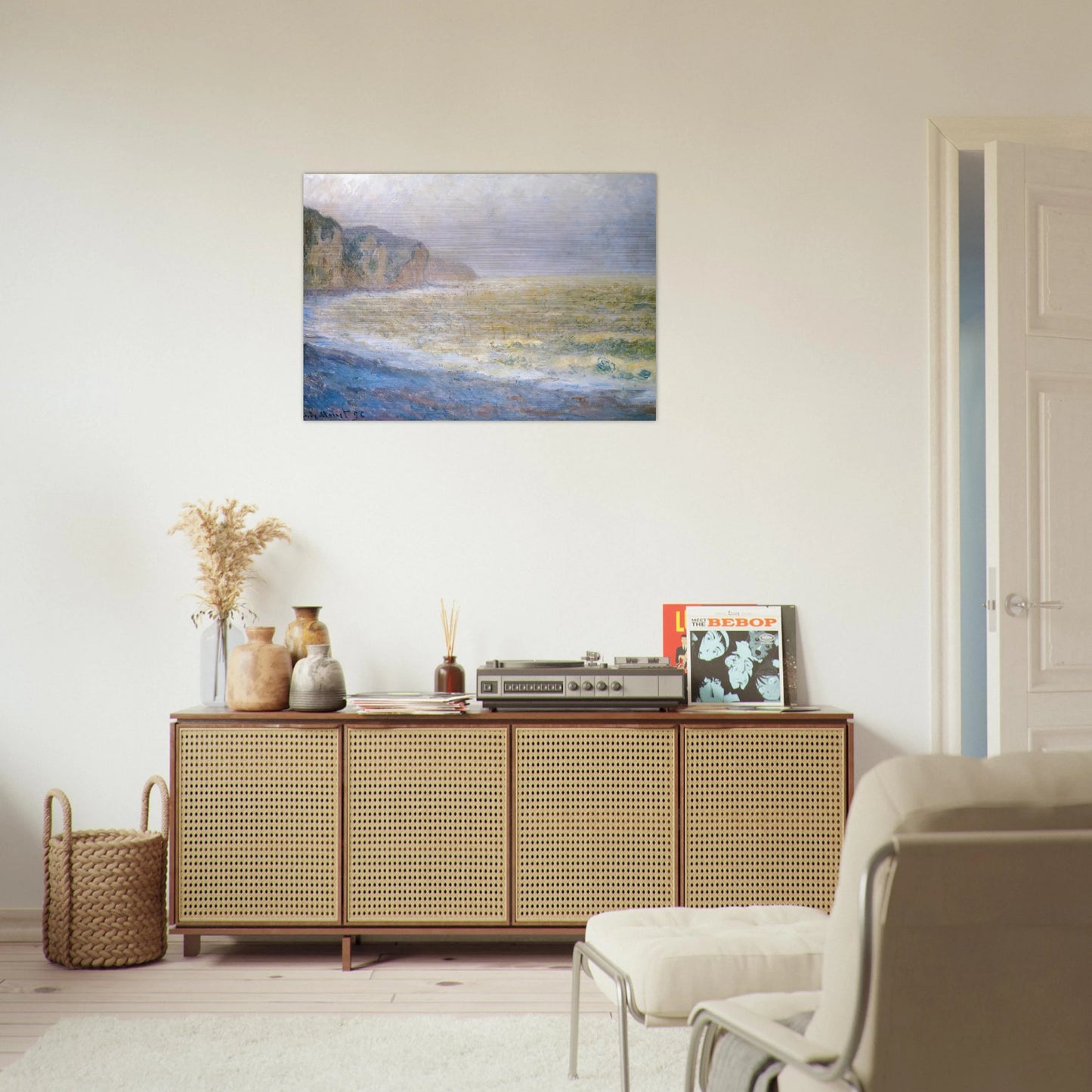 Cliff at Pourville - claude monet Brushed Aluminum Print - 70x100 cm / 28x40 inches | claude monet Aluminum Print | claude monet Prints