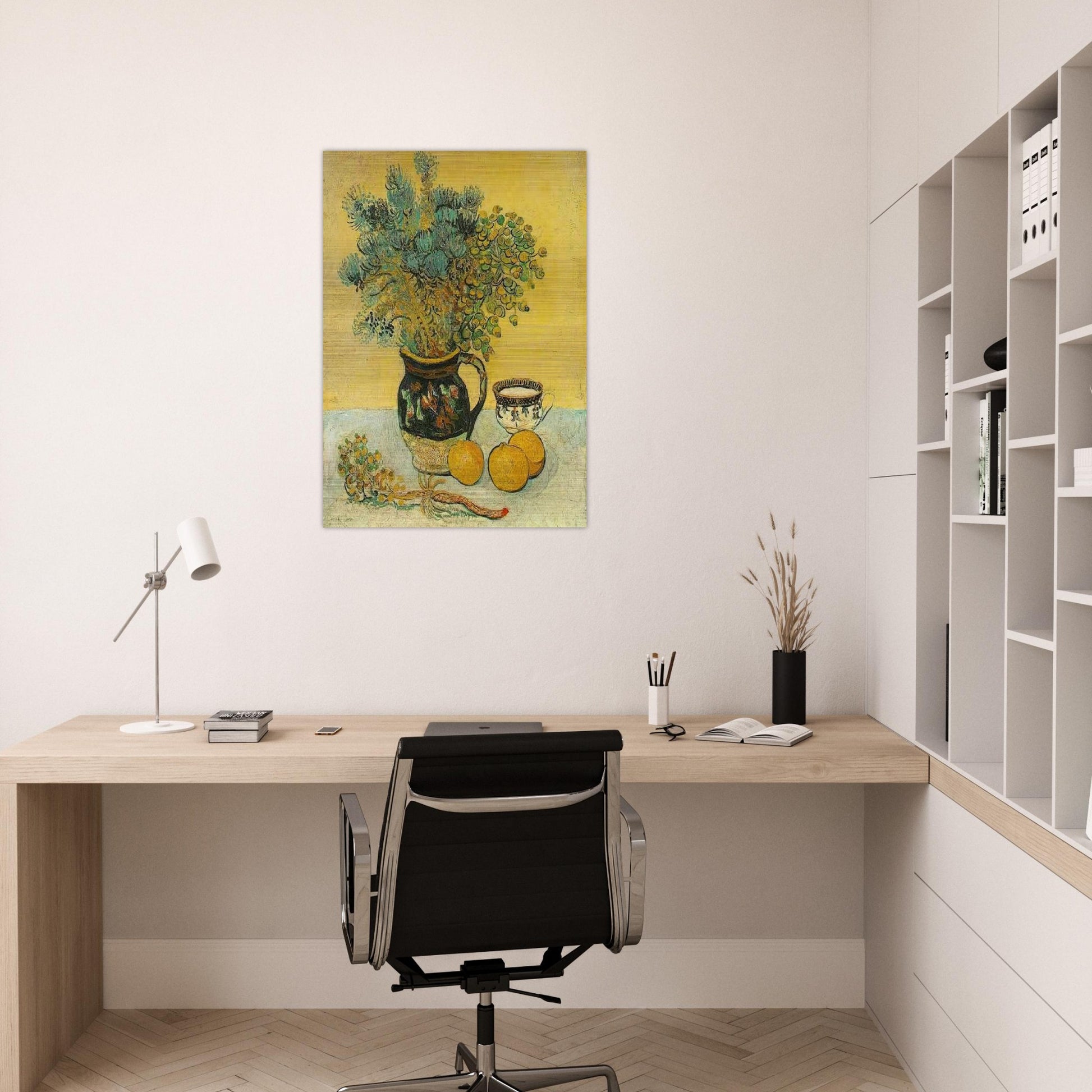 Still Life Majolica Jug with Wildflowers - Vincent van Gogh Brushed Aluminum Print - 70x100 cm / 28x40 inches | Vincent van Gogh Aluminum Print | Vincent van Gogh Prints