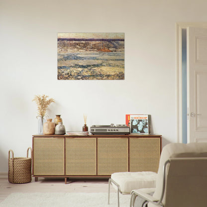 Ice on the Hudson - Childe Hassam Brushed Aluminum Print - 70x100 cm / 28x40 inches | Childe Hassam Aluminum Print | Childe Hassam Prints