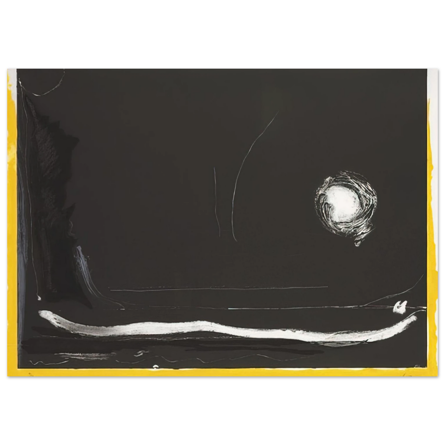 Helen Frankenthaler - Yellow Jack - 1985 Wall art - A3 (29.7 x 42  cm) - Premium Wooden Framed Poster With Fine Art Paper - Black frame