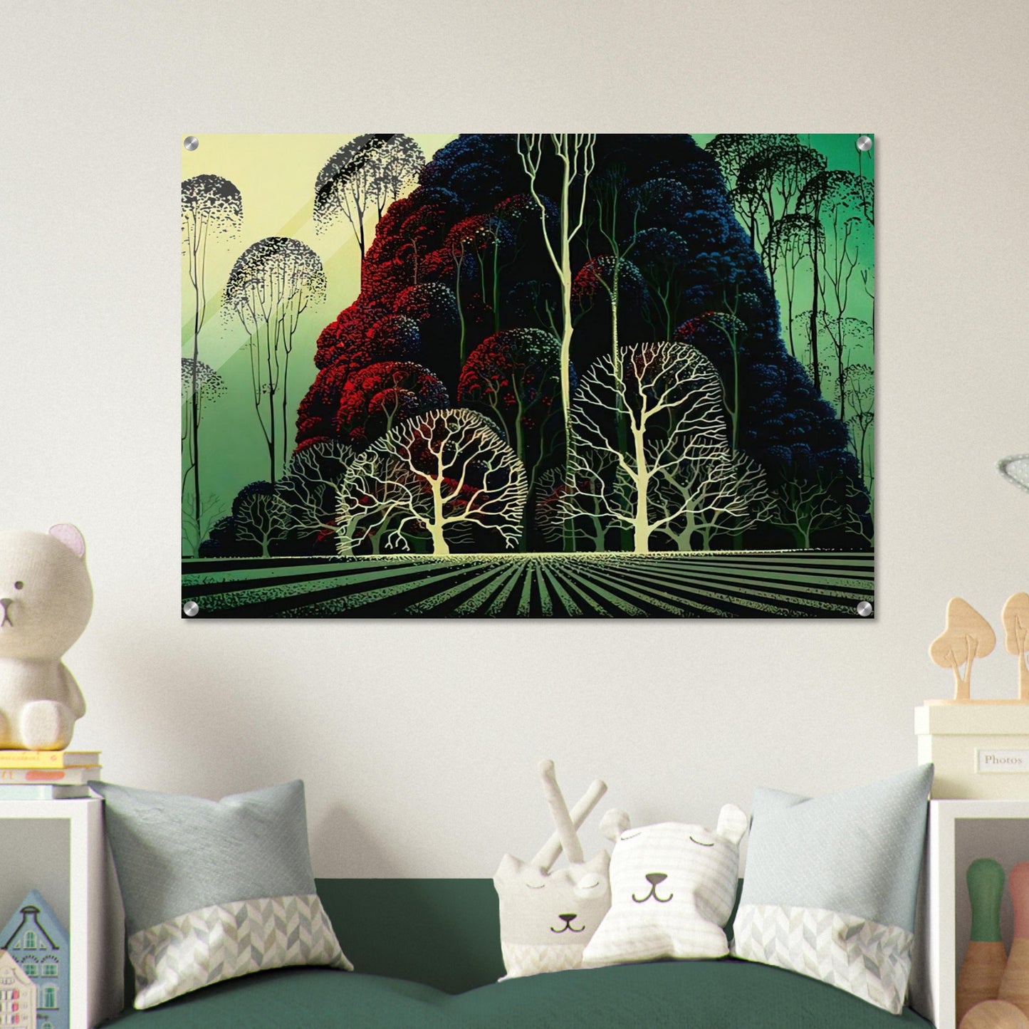 Eucalyptus Forest - Eyvind Earle Acrylic Print - 70x100 cm / 28x40″ inches | Eyvind Earle Wall Art | Eyvind Earle Prints