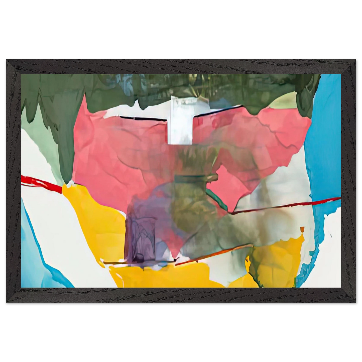 Helen Frankenthaler - Off White Square, 1973- Wall Art - 21x29.7 cm / 8x12" - Premium Wooden Framed Poster With Fine Art Paper - Black frame