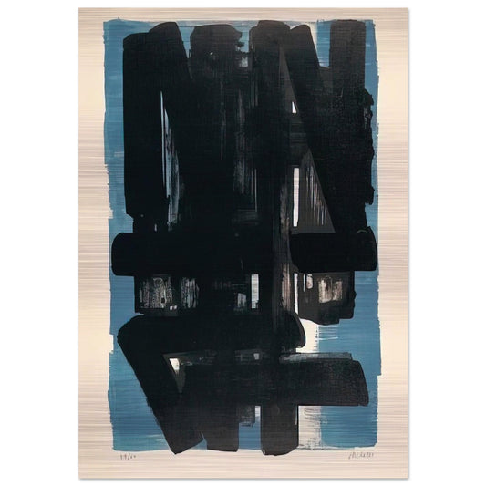 Lithographie No. 5 - 1957 - Pierre Soulages Brushed Aluminum Print - 70x100 cm / 28x40 inches | Pierre Soulages Aluminum Print | Pierre Soulages Prints