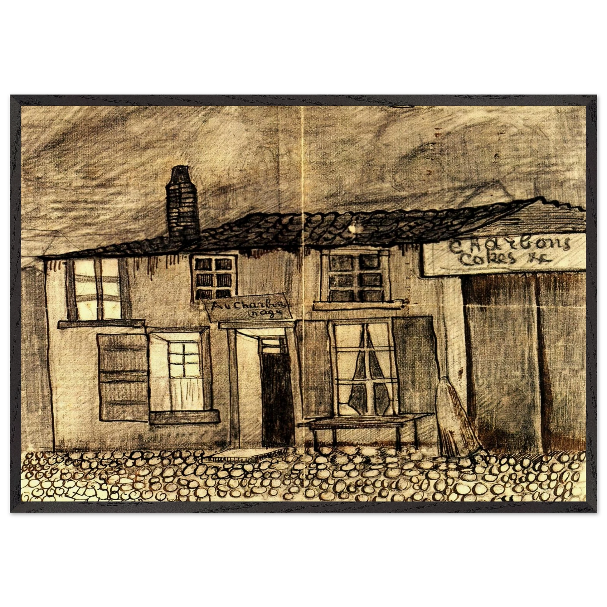 Au Charbonnage Cafe - Vincent van Gogh Framed Art Print – Black Wooden Frame - Default Title - -Framed Art Print