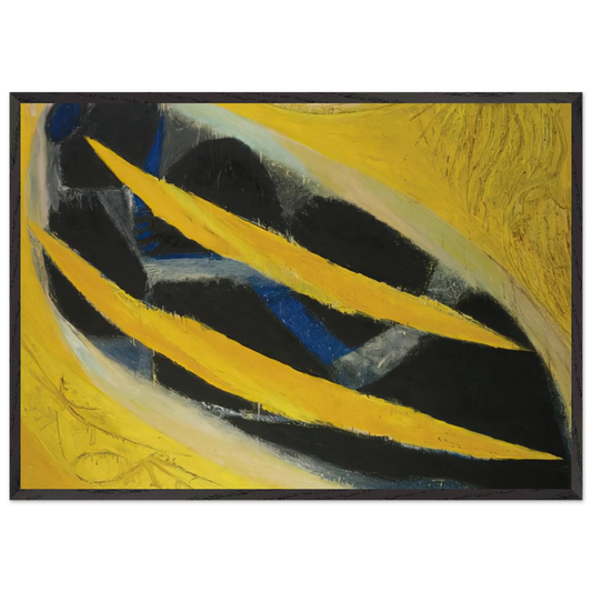 Dark Presence III Yellow - 1963 - Frank Lobdell Framed Art Print – Black Wooden Frame - Default Title - -Framed Art Print