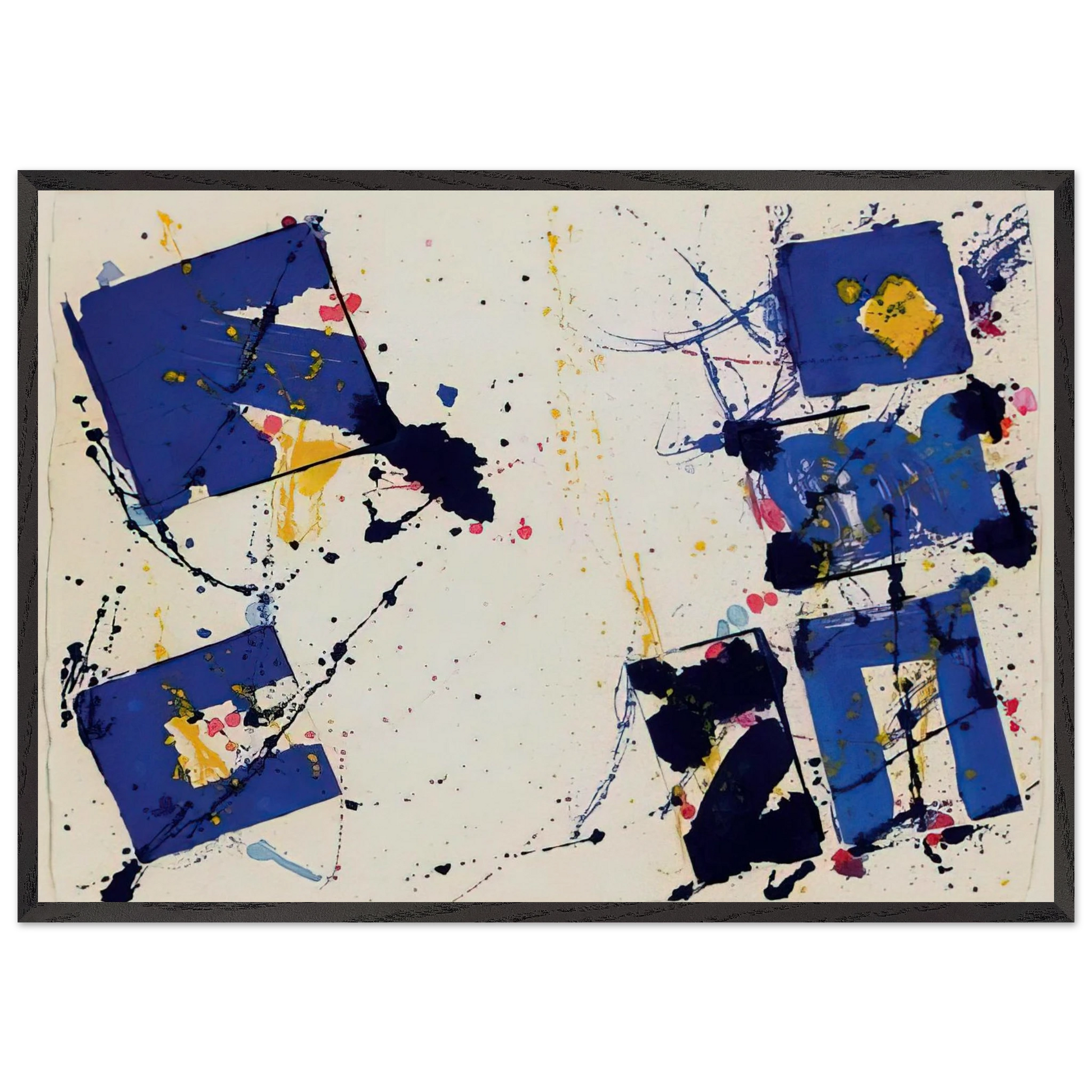 Untitled  EXP-SF-09-17-78  - Sam Francis Framed Art Print – Black Wooden Frame - Default Title - -Framed Art Print