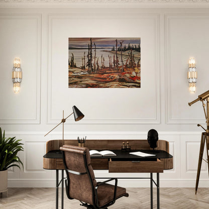 Wilderness, Deese Bay - Art Nouveau Modern - A.Y. Jackson Brushed Aluminum Print - 70x100 cm / 28x40 inches | A.Y. Jackson Aluminum Print | A.Y. Jackson Prints
