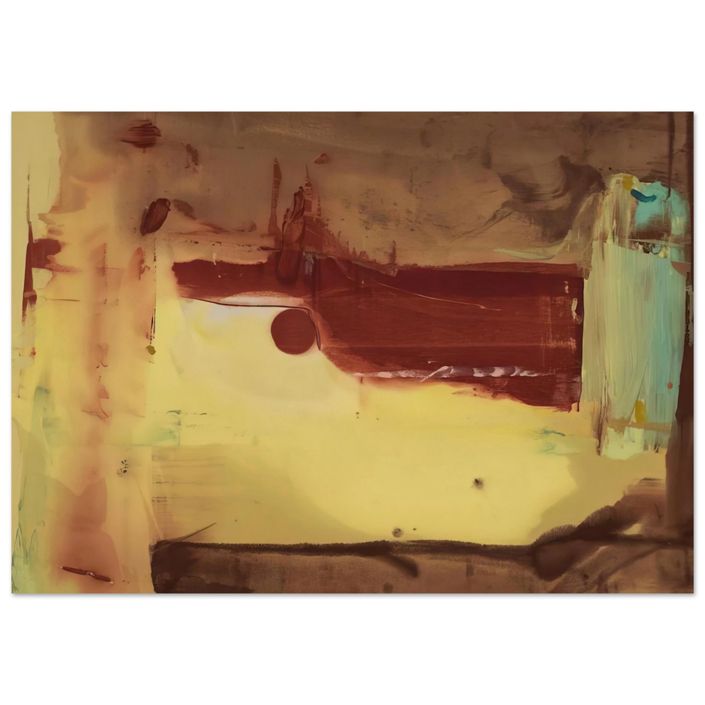 Helen Frankenthaler - Desert Pass - 1976 Wall art - 21x29.7 cm / 8x12" - Premium Wooden Framed Poster With Fine Art Paper - Black frame