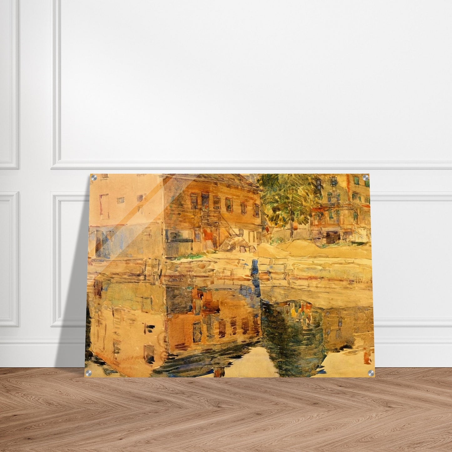 The Mirror, Cos Cob, Connecticut - Childe Hassam Acrylic Print - 70x100 cm / 28x40″ inches | Childe Hassam Wall Art | Childe Hassam Prints