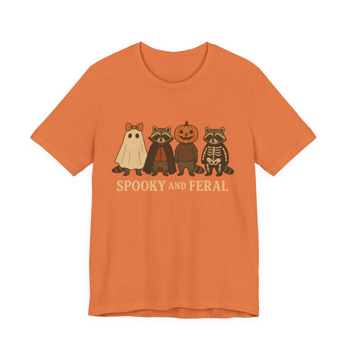 Spooky Raccoon Shirt, Funny Halloween Graphic Tee, Cute Vintage Fall T-Shirt, Trendy Womens Halloween Shirt, Feral Raccoon Tee