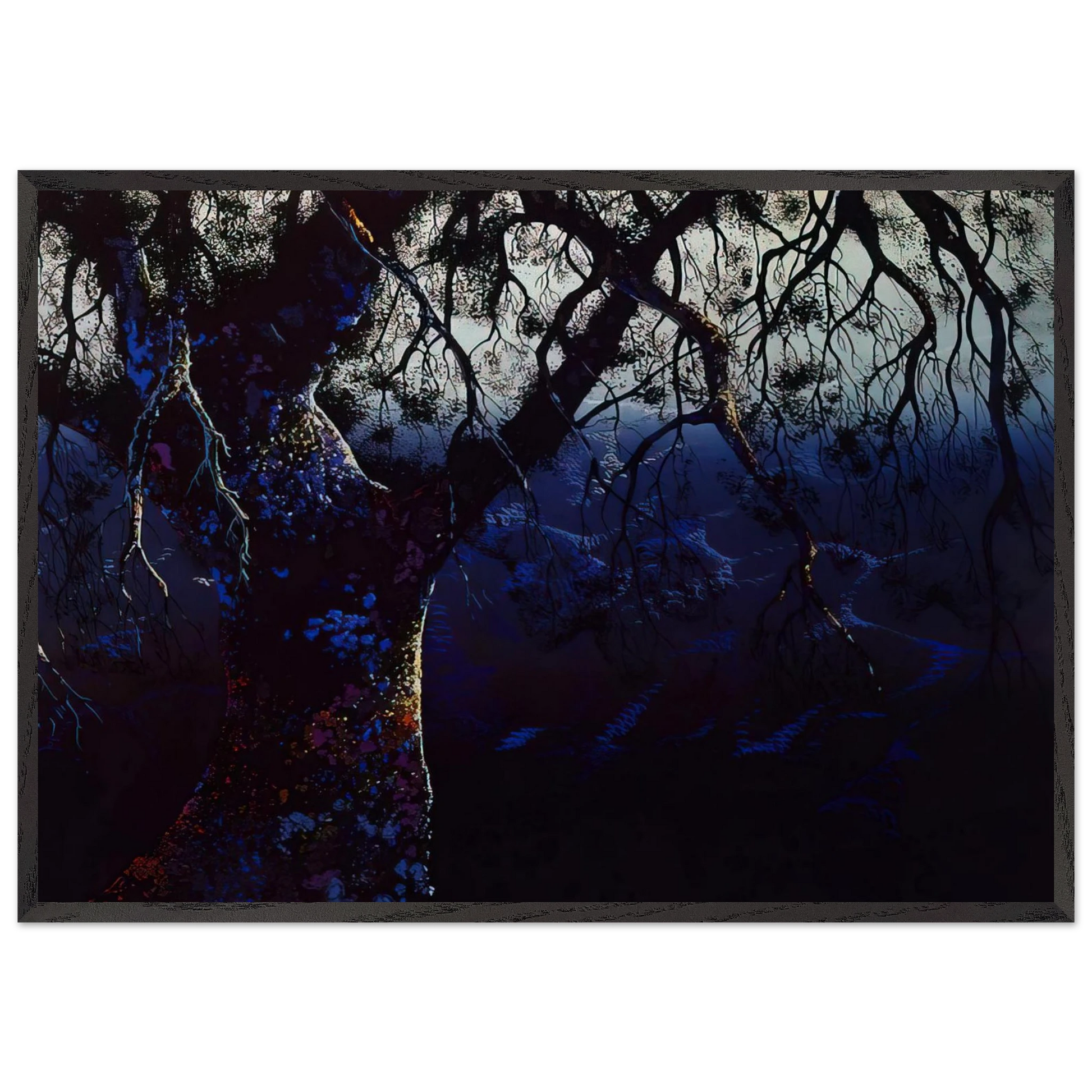Jewel Tree - Eyvind Earle Framed Art Print – Black Wooden Frame - Default Title - -Framed Art Print