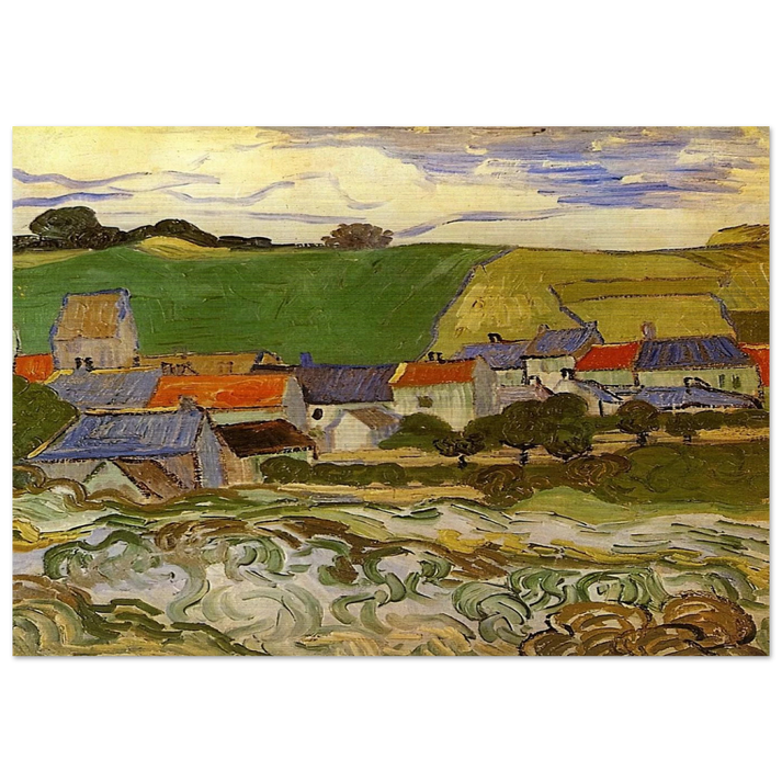 View of Auvers - Vincent van Gogh Brushed Aluminum Print - 70x100 cm / 28x40 inches | Vincent van Gogh Aluminum Print | Vincent van Gogh Prints