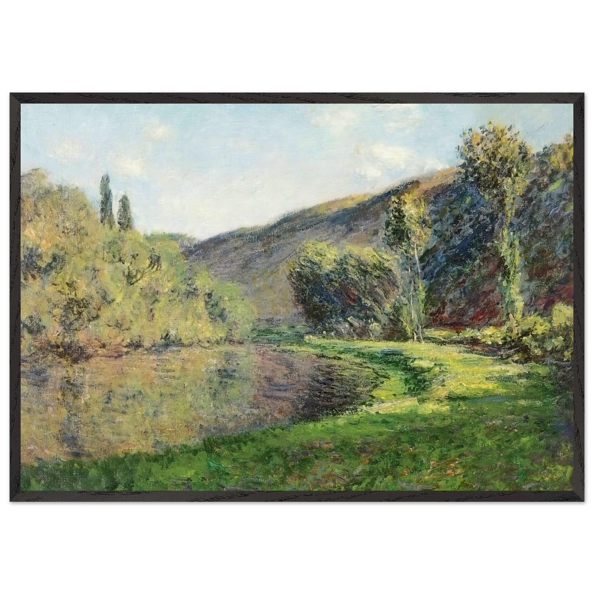 The Arm of the Siene at Jeufosse Afternoon - claude monet Framed Art Print – Black Wooden Frame - Default Title - -Framed Art Print