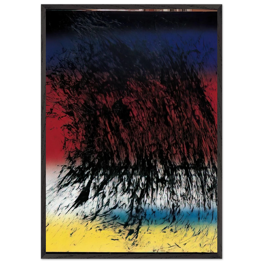 Untitled - 1982 N3 - Hans Hartung Framed Art Print – Black Wooden Frame - Default Title - -Framed Art Print