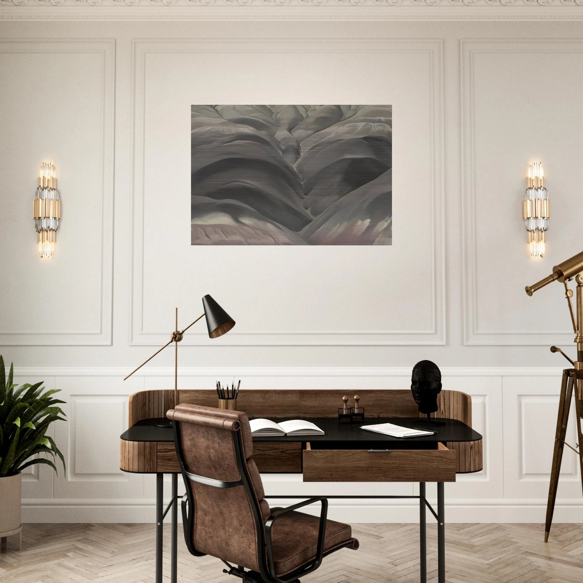 Black Place I - Georgia O'Keeffe Brushed Aluminum Print - 70x100 cm / 28x40 inches | Georgia O'Keeffe Aluminum Print | Georgia O'Keeffe Prints