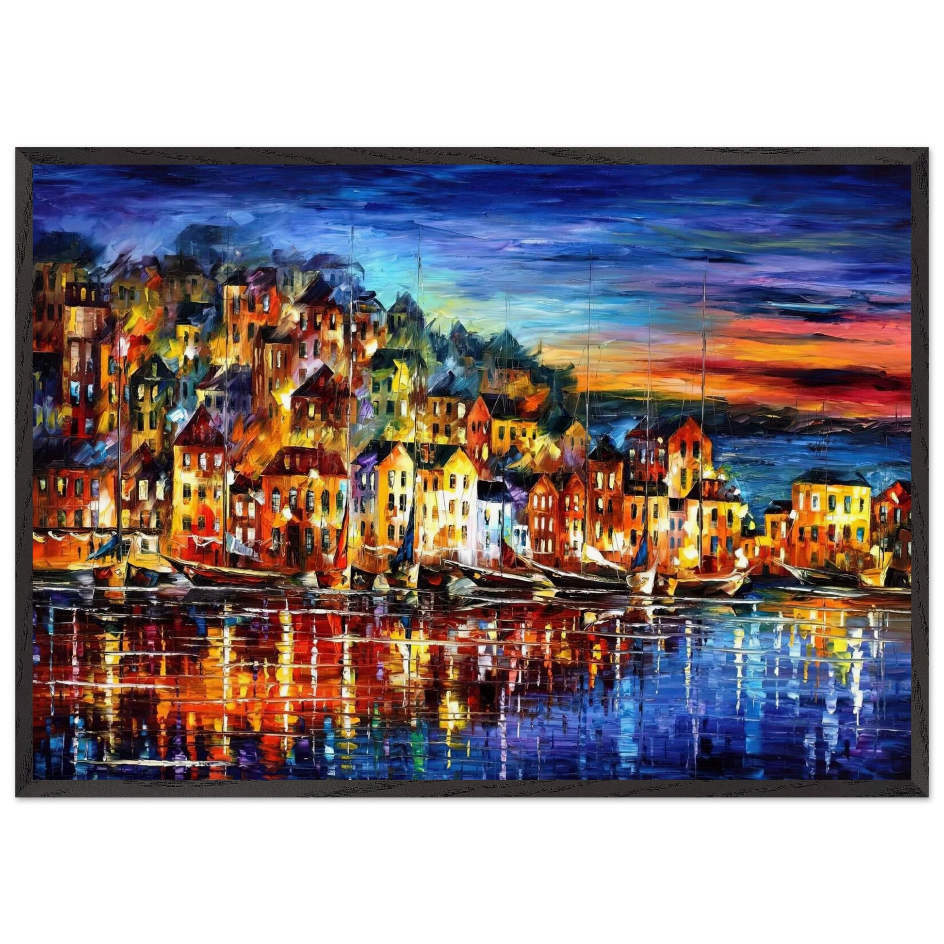 Leonid Afremov N13 - Leonid Afremov Framed Art Print – Black Wooden Frame - Default Title - -Framed Art Print