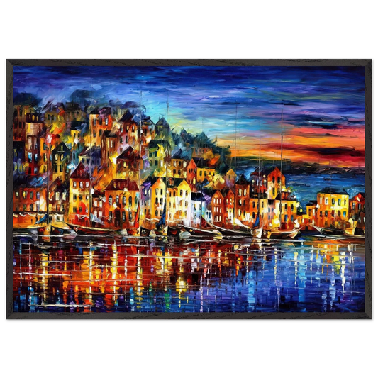 Leonid Afremov N13 - Leonid Afremov 70x100 cm / 28x40 inches Framed Art Print – Black Wooden Frame