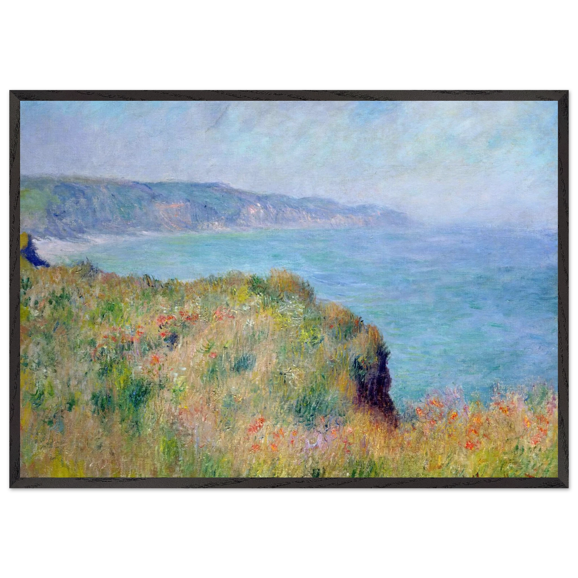 Cliff near Pourville - claude monet Framed Art Print – Black Wooden Frame - Default Title - -Framed Art Print