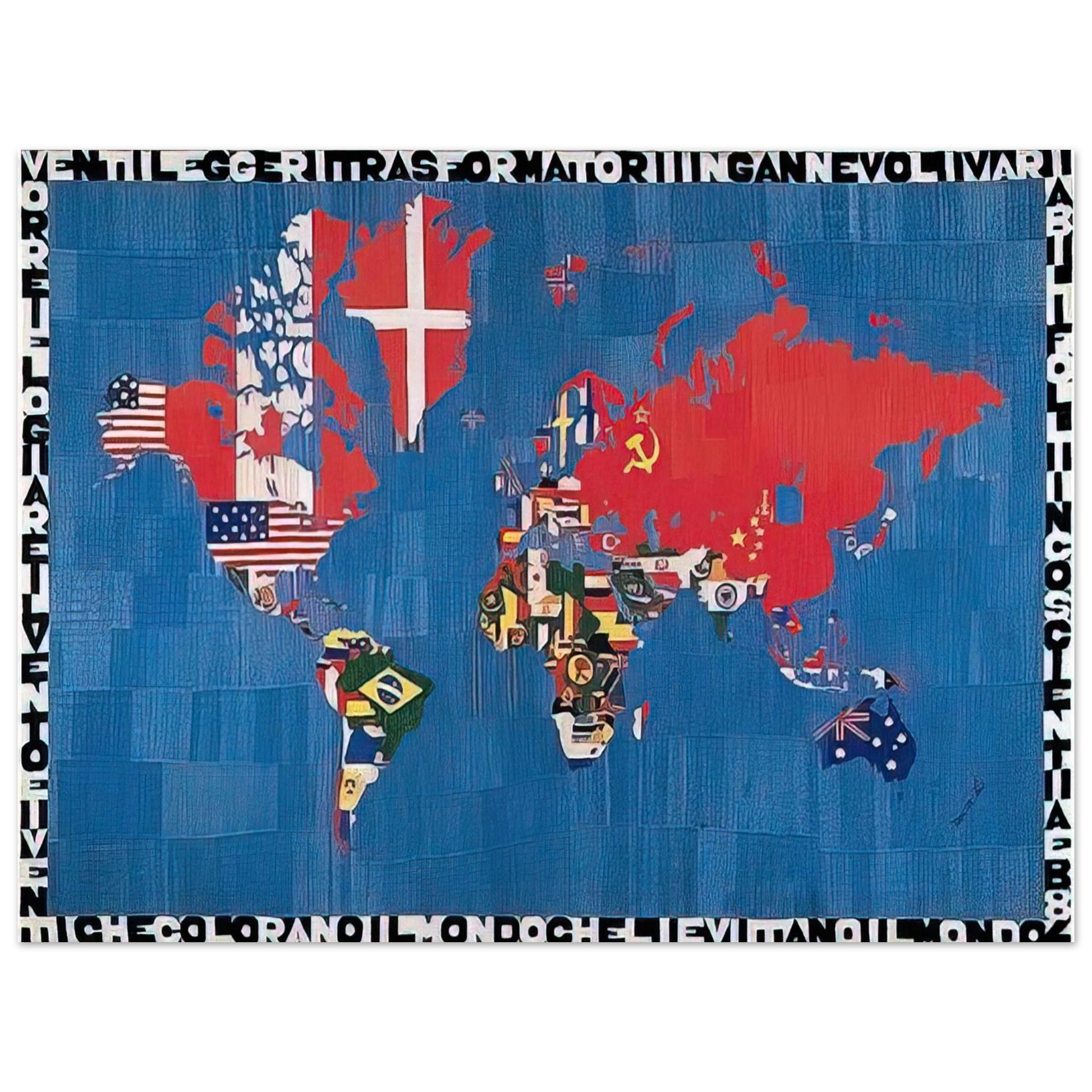 Alighiero Boetti - VORREI ELOGIARE IL VENTO E I VENTI CHE COLORANO Fine Art Poster - Default Title