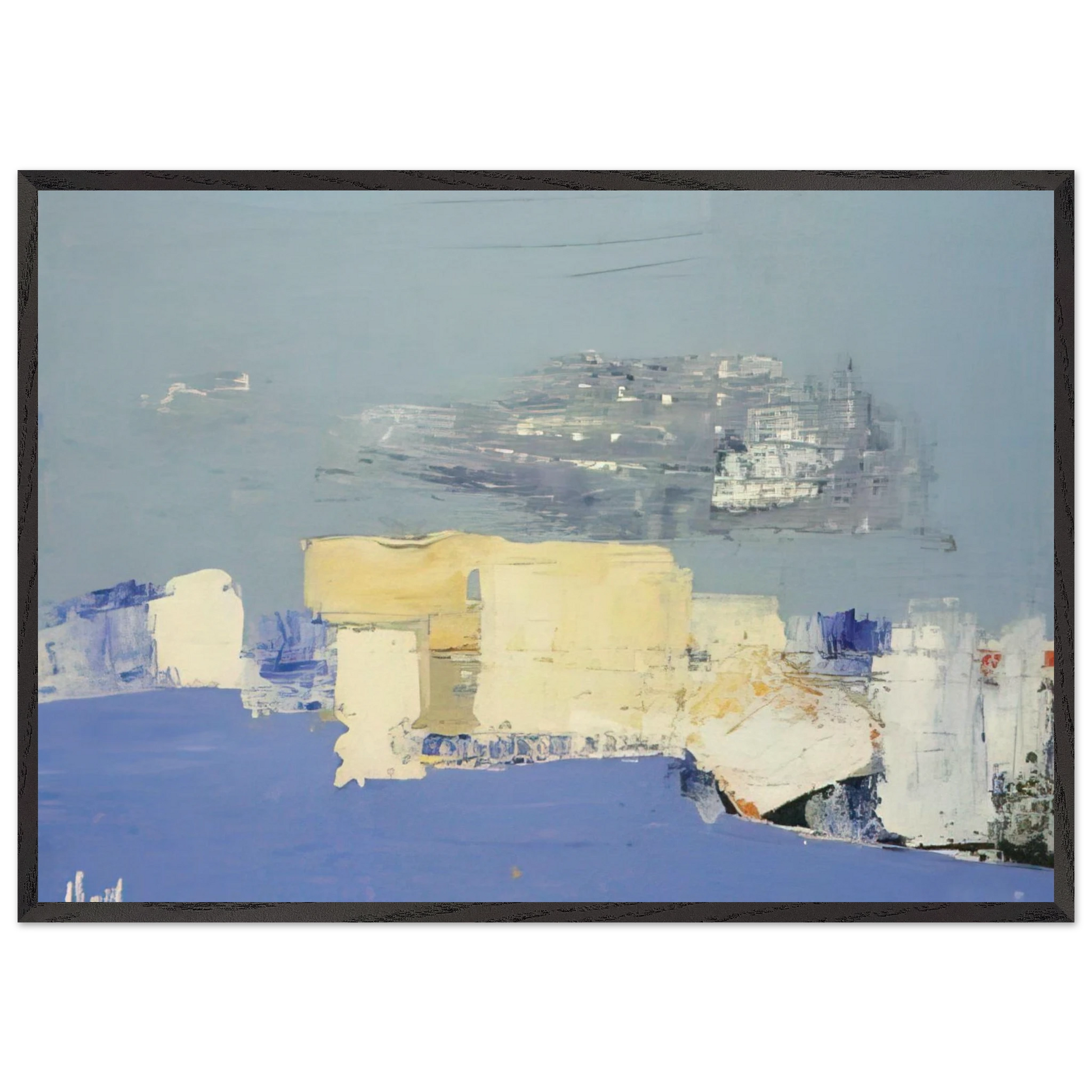 Paysage mediterraneen - Art Informel - Nicolas de Stael Framed Art Print – Black Wooden Frame - Default Title - -Framed Art Print