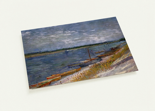 Moored Boats By Vincent van Gogh Pack of 10 Post Cards | Vincent van Gogh Post Cards | A6 (10.5 x 14.8 cm) - 4.1 x 5.8 inches