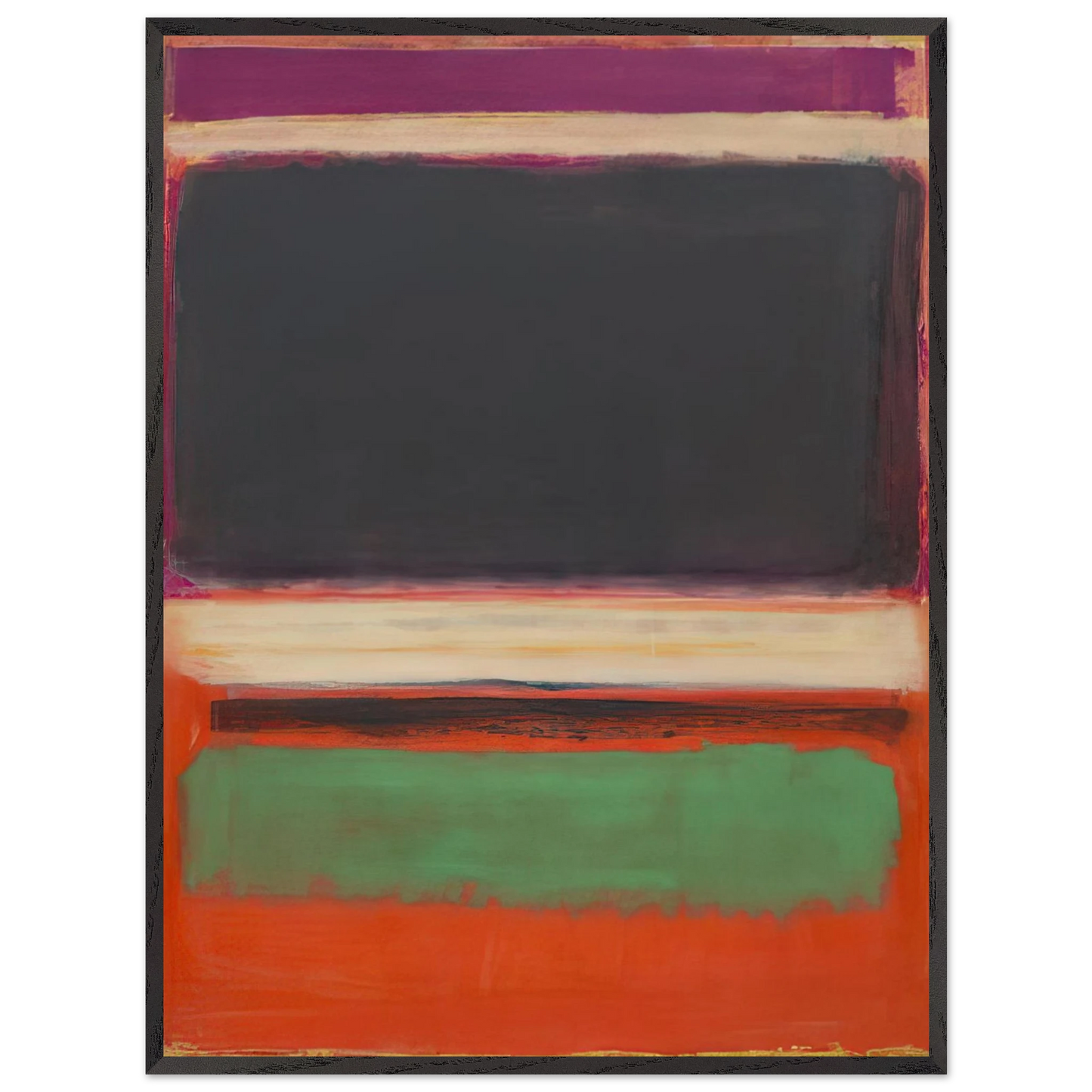 Mark Rothko - No.3No.13 Magenta, Black, Green on Orange - 1949 Wall Art - 30x40 cm / 12x16 inches - Premium Wooden Framed Poster With Fine Art Paper - Wood frame