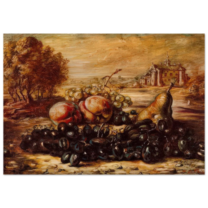 BLACK GRAPE - Giorgio de Chirico Brushed Aluminum Print - 70x100 cm / 28x40 inches | Giorgio de Chirico Aluminum Print | Giorgio de Chirico Prints