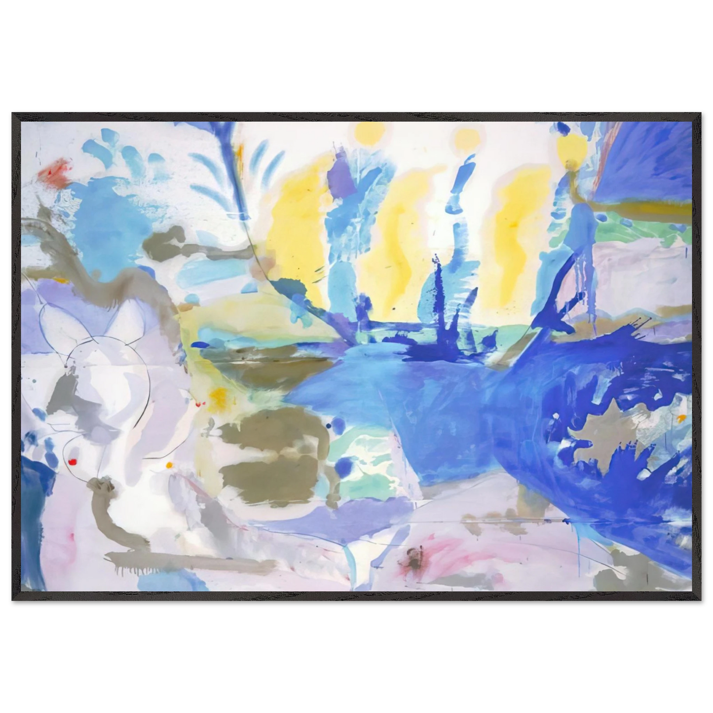 Helen Frankenthaler - Basque Beach - 1958 Wall art - 15x20 cm / 6x8 inches - Premium Wooden Framed Poster With Fine Art Paper - Black frame