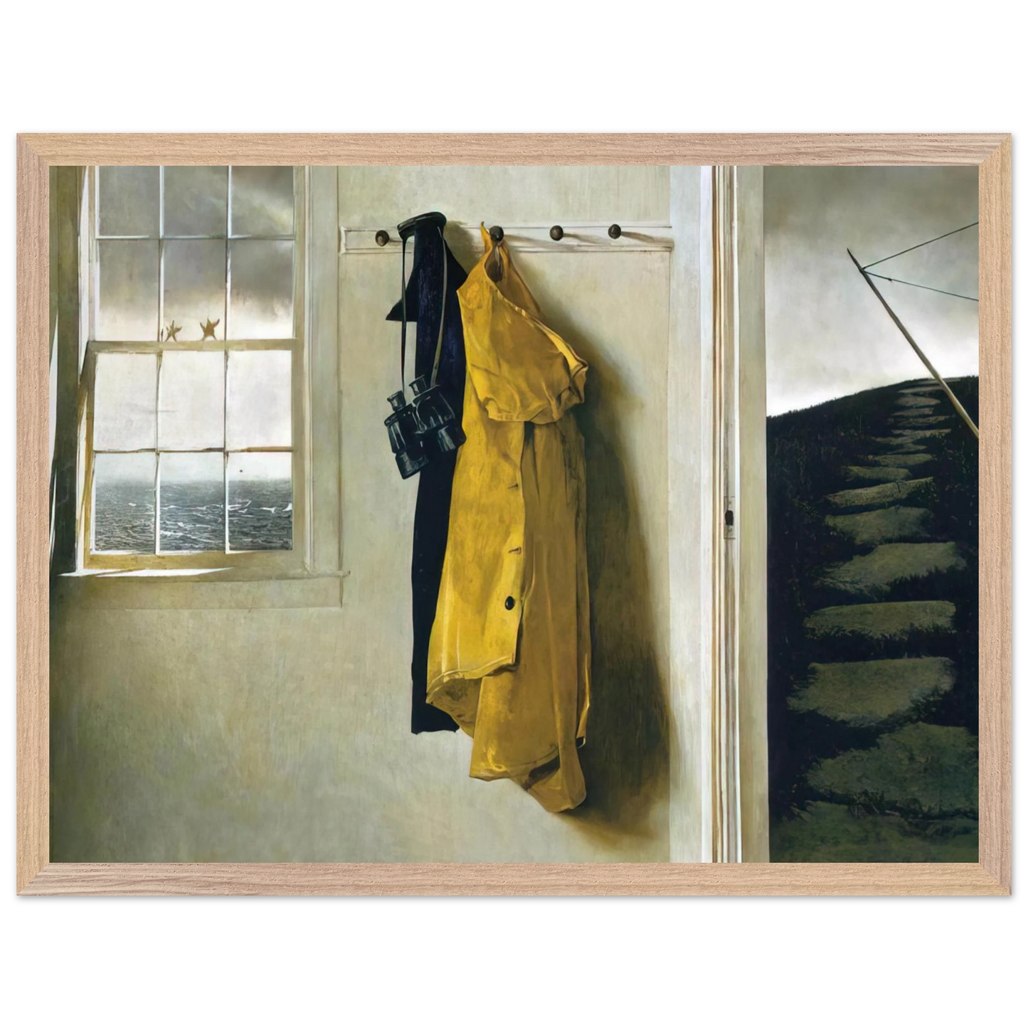 Andrew Wyeth - SQUALL Wall Art - 21x29.7 cm / 8x12" - Premium Wooden Framed Poster With Fine Art Paper - Black frame