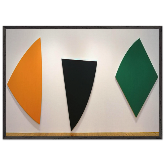 Three Panels Orange Dark Gray Green - Ellsworth Kelly Framed Art Print – Black Wooden Frame - Default Title - -Framed Art Print