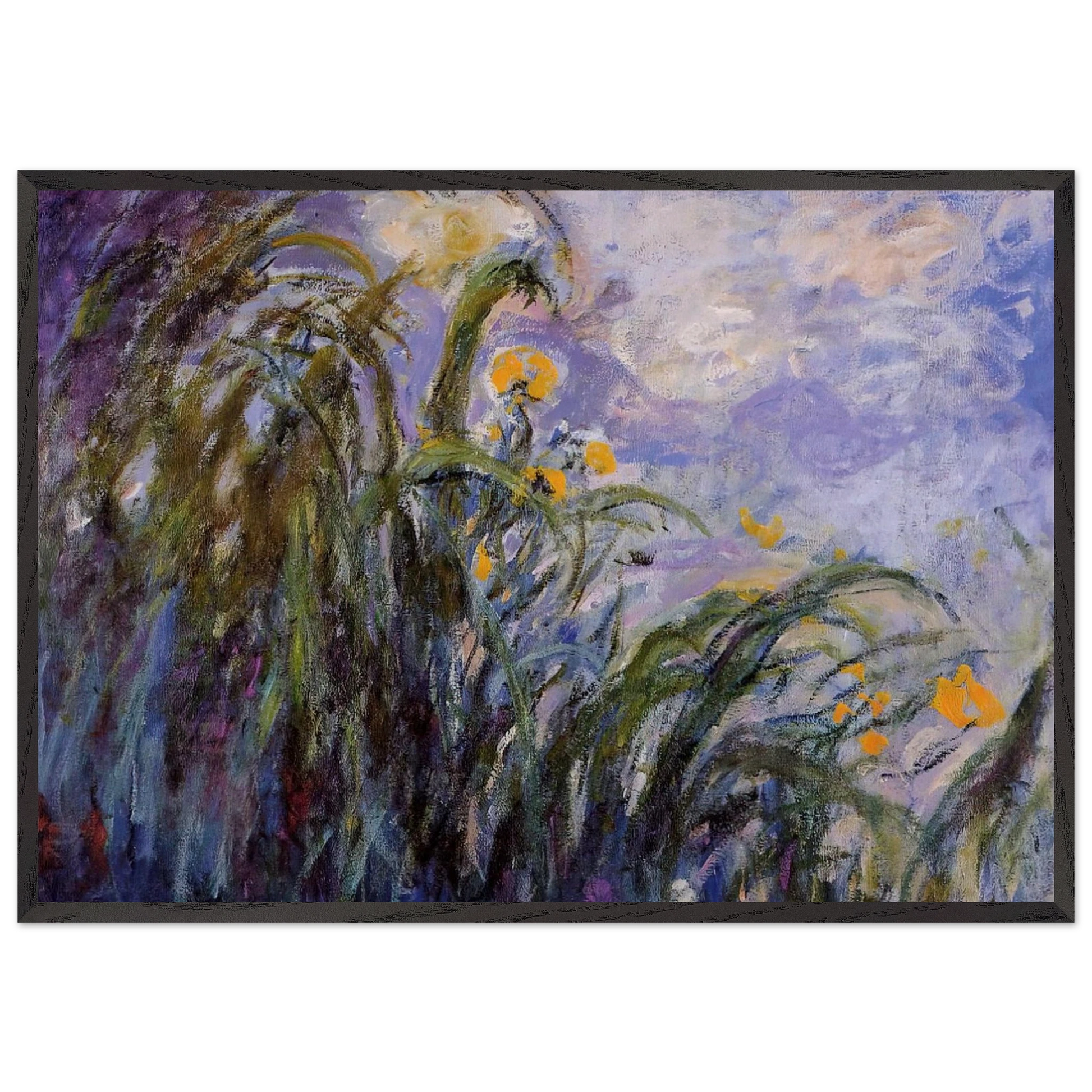 Yellow Irises - claude monet Framed Art Print – Black Wooden Frame - Default Title - -Framed Art Print