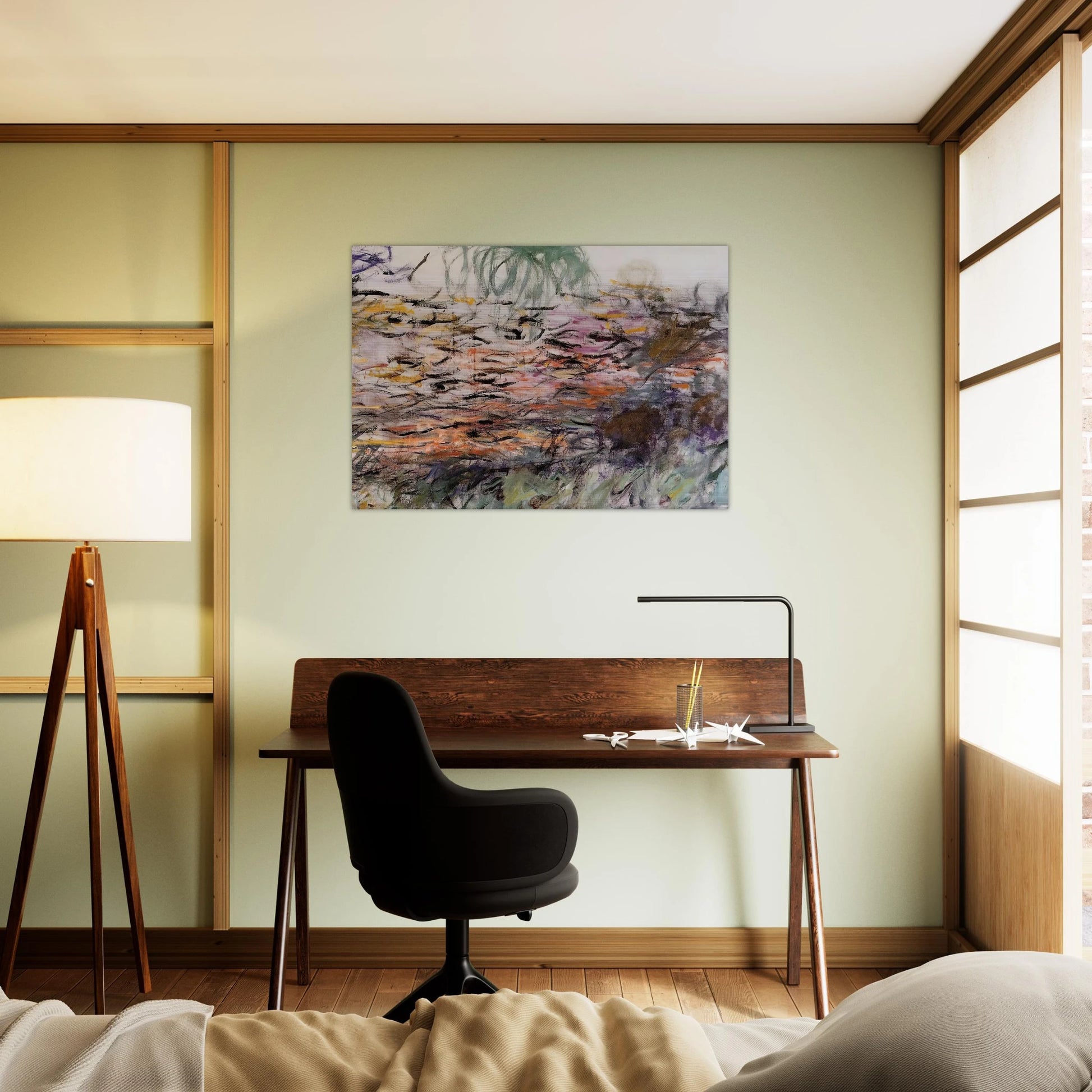 Water Lilies right half - claude monet Brushed Aluminum Print - 70x100 cm / 28x40 inches | claude monet Aluminum Print | claude monet Prints