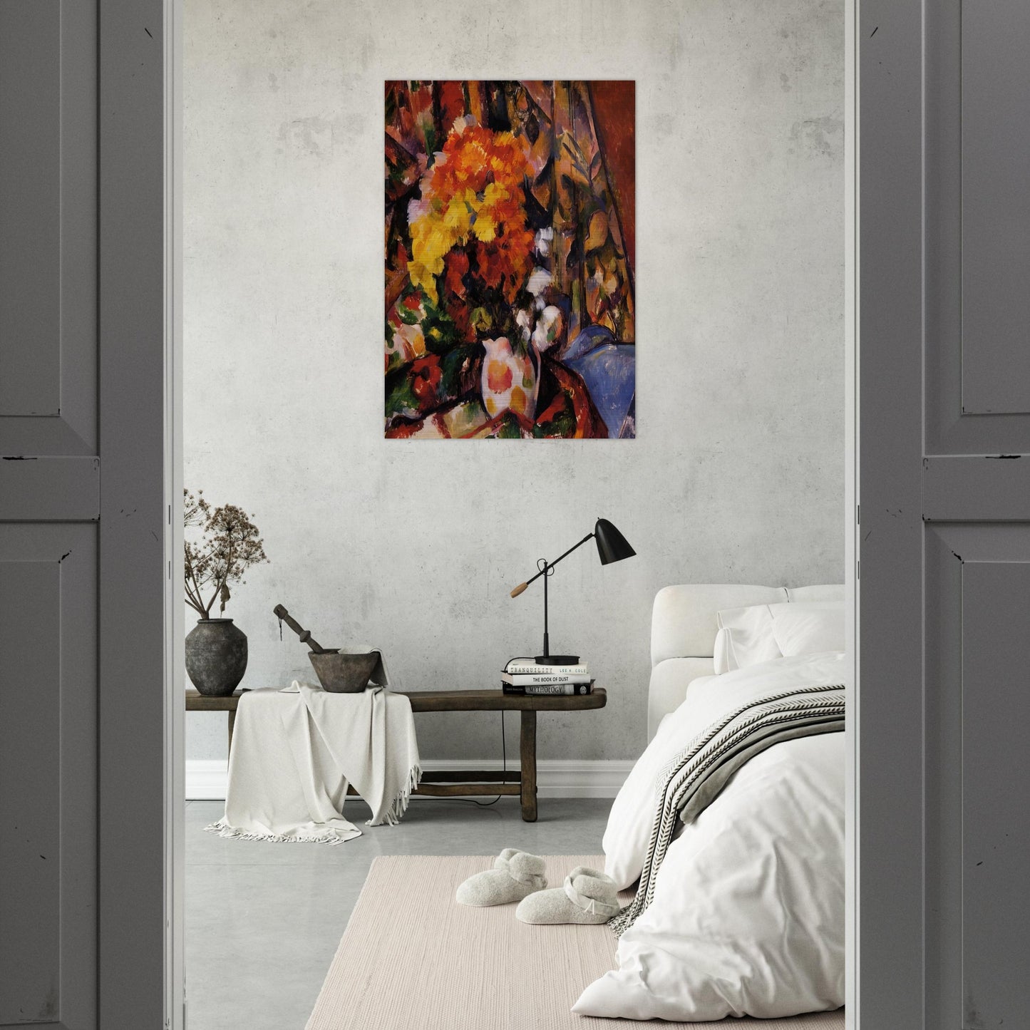 Chrysanthemums - Paul Cézanne Brushed Aluminum Print - 70x100 cm / 28x40 inches | Paul Cézanne Aluminum Print | Paul Cézanne Prints