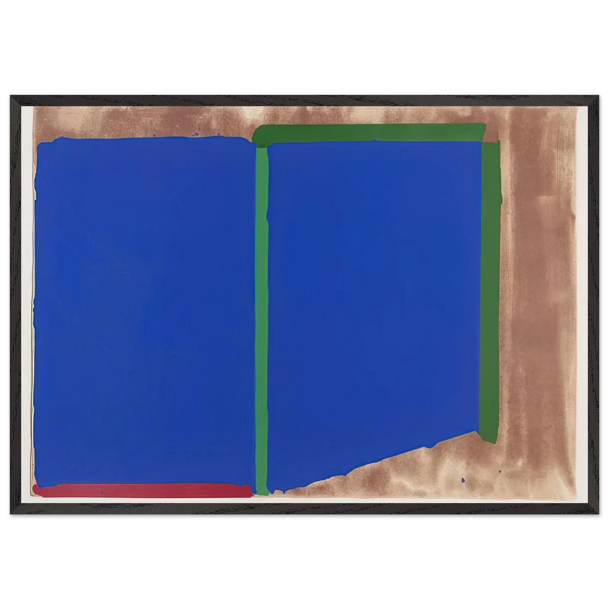 Blues Greens - 1969 - John Hoyland Framed Art Print – Black Wooden Frame - Default Title - -Framed Art Print