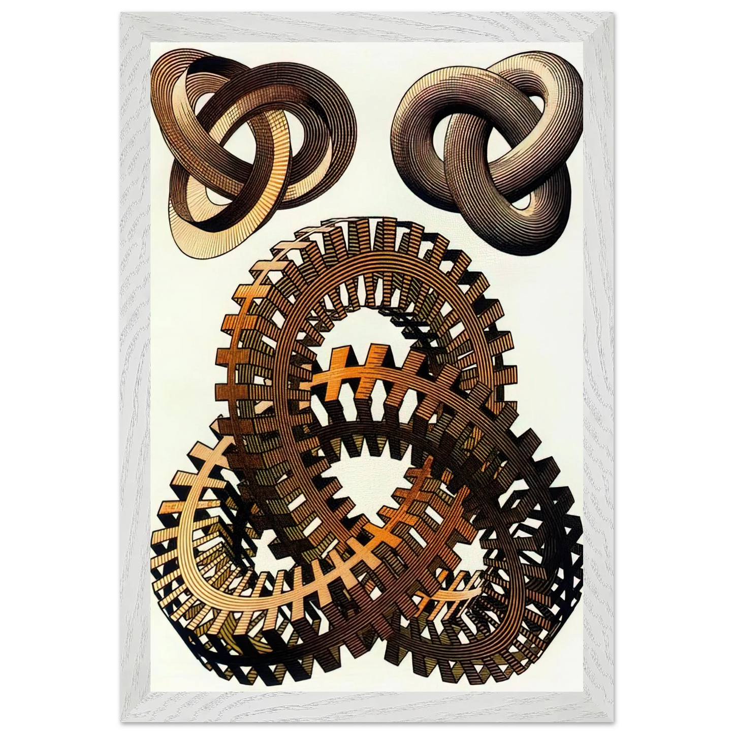 MC Escher - KNOTS COLOUR Wall Art - 30x40 cm / 12x16 inches - Fine Art Poster - -