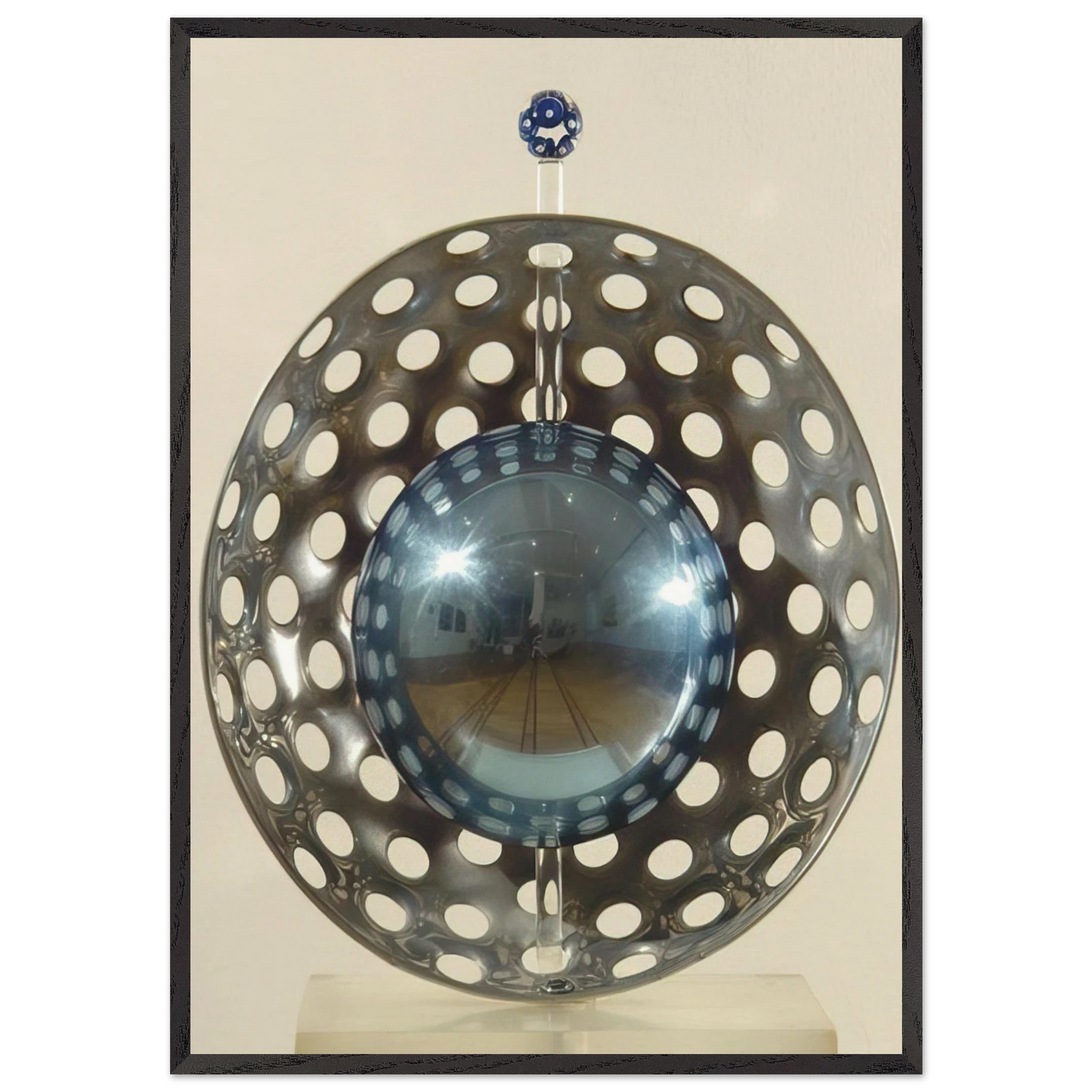 Perforaciones con reflexion - 1967 - Gyula Kosice Framed Art Print – Black Wooden Frame - Default Title - -Framed Art Print