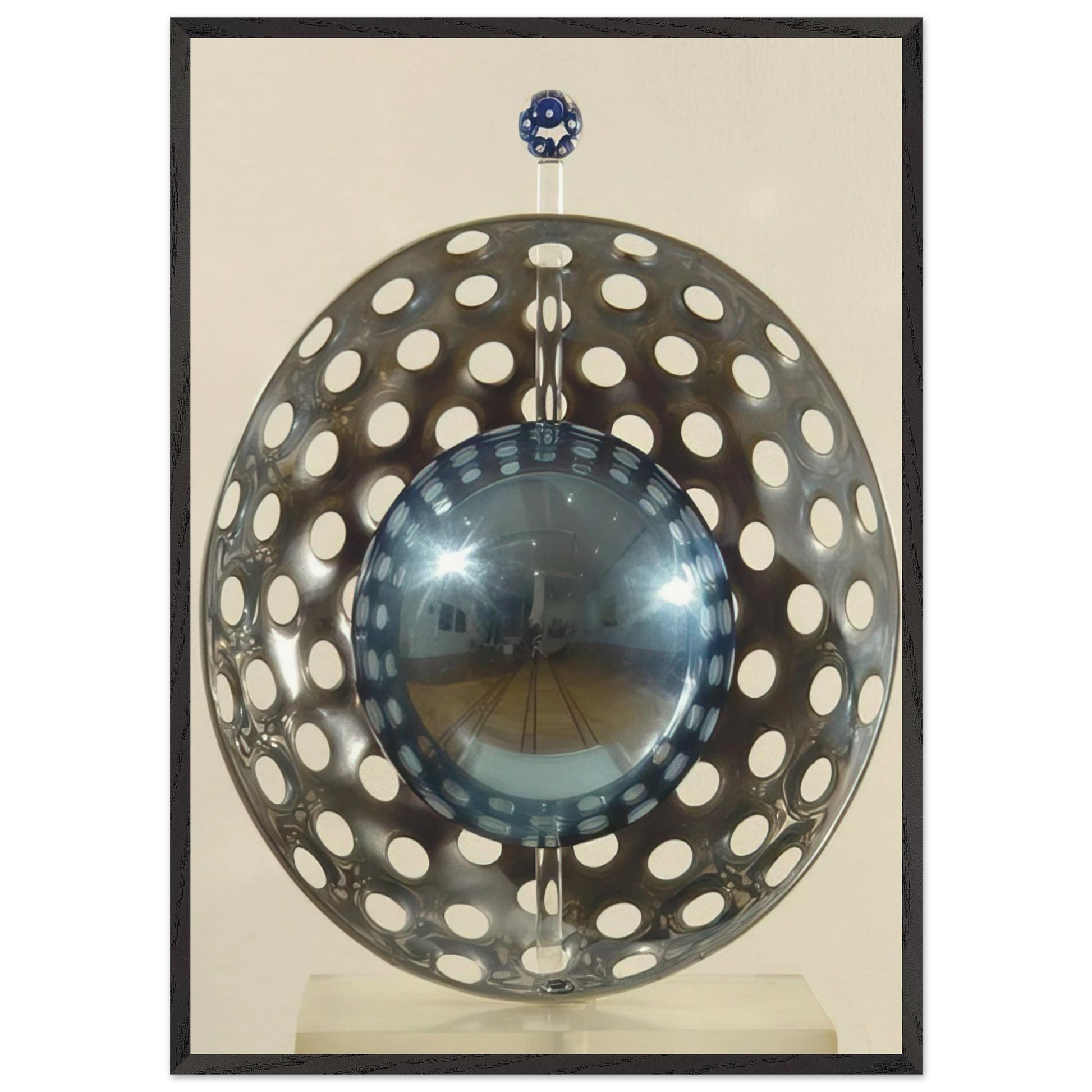 Perforaciones con reflexion - 1967 - Gyula Kosice Framed Art Print – Black Wooden Frame - Default Title - -Framed Art Print