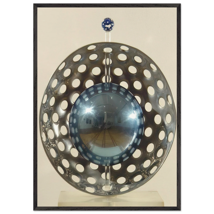 Perforaciones con reflexion - 1967 - Gyula Kosice 70x100 cm / 28x40 inches Framed Art Print – Black Wooden Frame