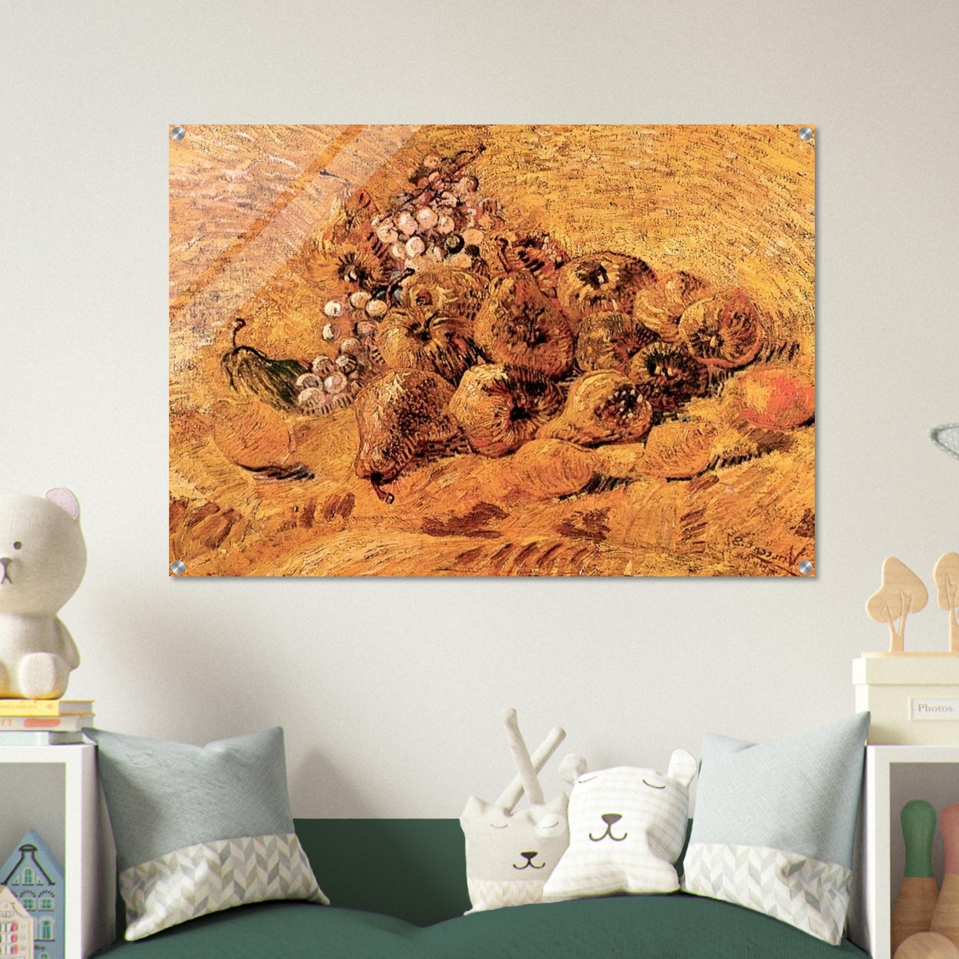 Still Life with Grapes, Pears and Lemons - Vincent van Gogh Acrylic Print - 70x100 cm / 28x40″ inches