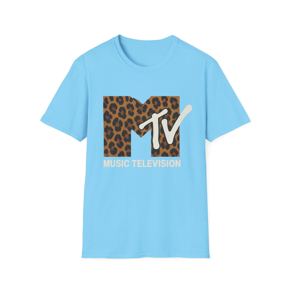 Vintage MTV Cheetah Print Graphic T-Shirt Retro Music Television 80s 90s Throwback Band Tee Unisex Animal Print Rock Shirt