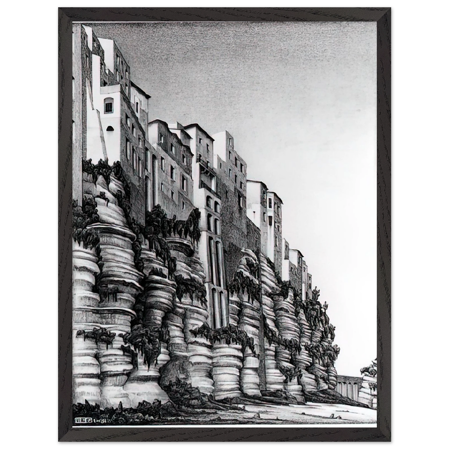 MC Escher - TROPEA CALABRIA Wall Art - 30x40 cm / 12x16 inches - Fine Art Poster - -