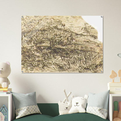 Olive Trees in a Mountain Landscape - Vincent van Gogh Acrylic Print - 70x100 cm / 28x40″ inches | Vincent van Gogh Wall Art | Vincent van Gogh Prints