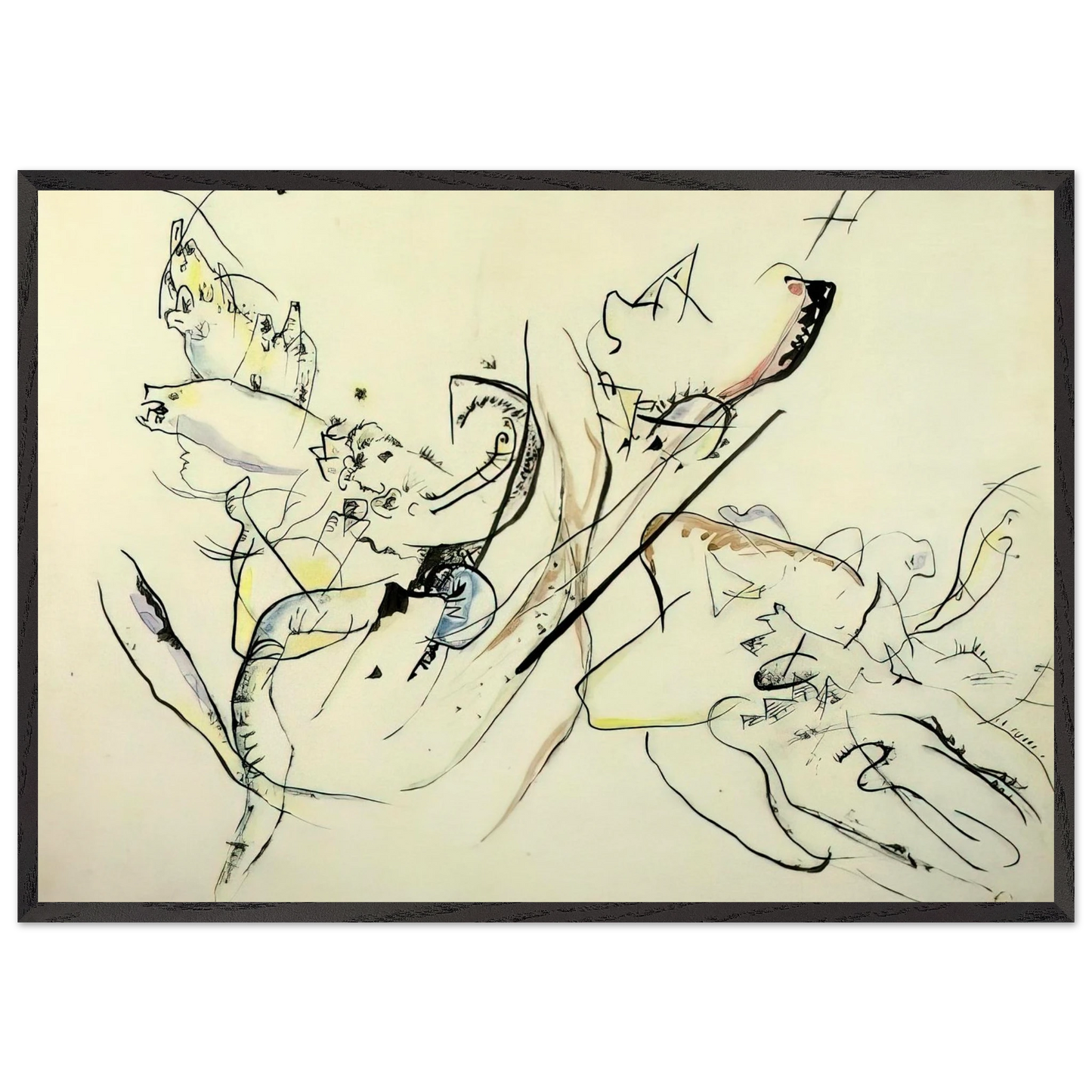 Untitled N34 - Wassily Kandinsky Framed Art Print – Black Wooden Frame - Default Title - -Framed Art Print