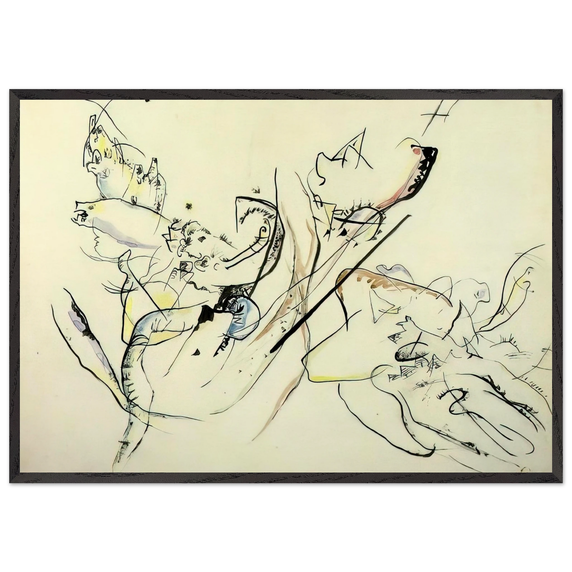 Untitled N34 - Wassily Kandinsky Framed Art Print – Black Wooden Frame - Default Title - -Framed Art Print