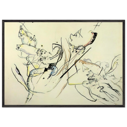 Untitled N34 - Wassily Kandinsky Framed Art Print – Black Wooden Frame - Default Title - -Framed Art Print