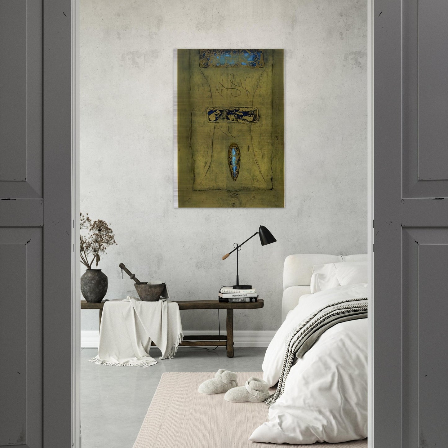 Mr. Delo's Yellow Wall - 1970 - Hiroyuki Tajima Brushed Aluminum Print - 70x100 cm / 28x40 inches | Hiroyuki Tajima Aluminum Print | Hiroyuki Tajima Prints