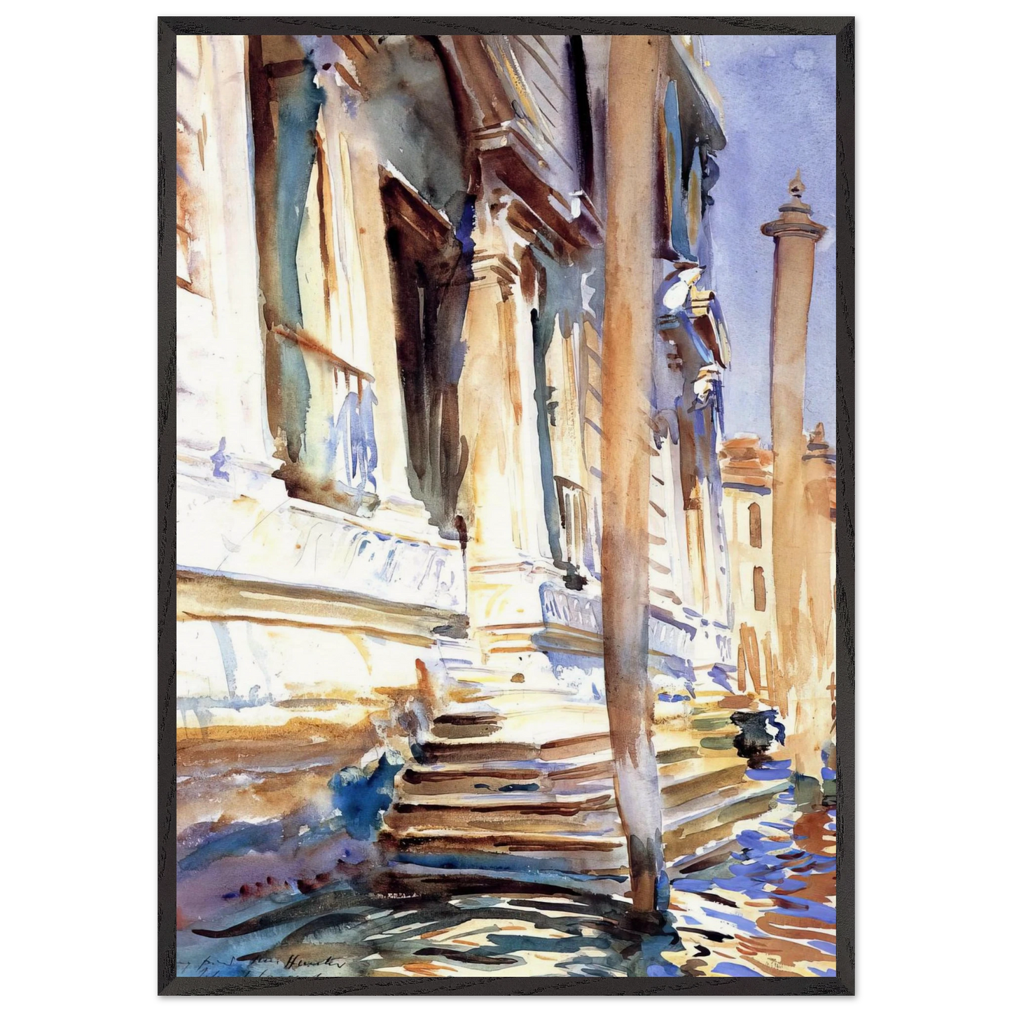 Doorway of a Venetian Palace - John Singer Sargent Framed Art Print – Black Wooden Frame - Default Title - -Framed Art Print