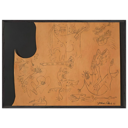 UNTITLED 4 N1 - Jackson Pollock Framed Art Print – Black Wooden Frame - Default Title - -Framed Art Print