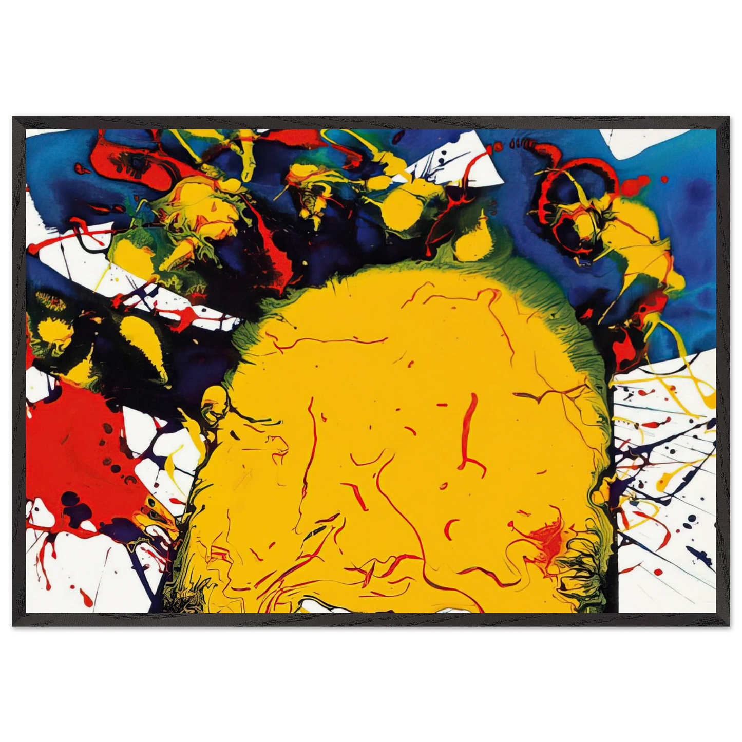 Untitled  SFP94-141  SFF 1811  - Sam Francis Framed Art Print – Black Wooden Frame - Default Title - -Framed Art Print